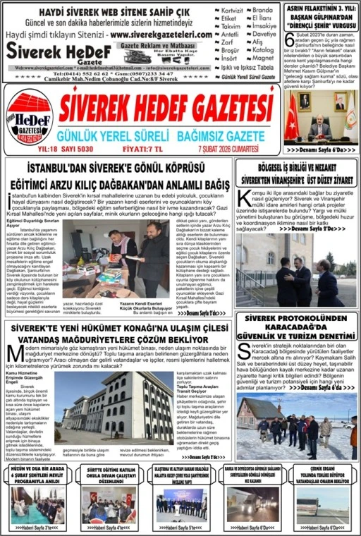 07.02.2026 Tarihli Gazetemiz