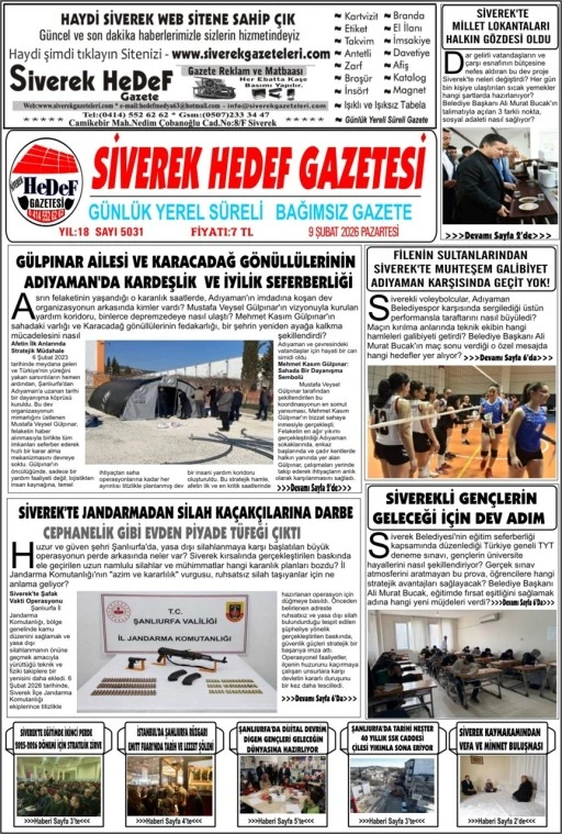 09.02.2026 Tarihli Gazetemiz