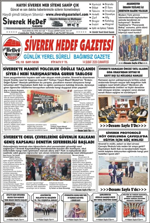 14.02.2026 Tarihli Gazetemiz