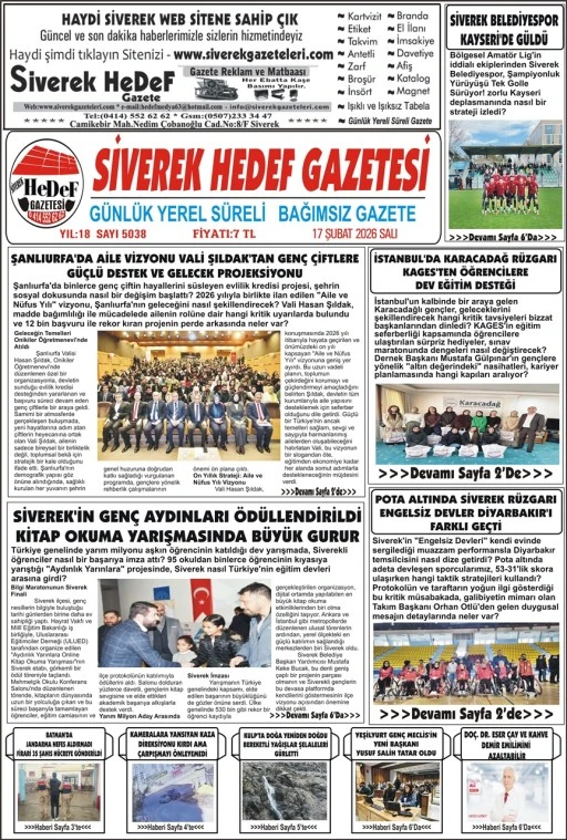 17.02.2026 Tarihli Gazetemiz