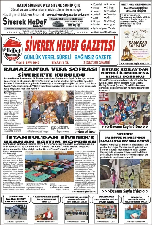 21.02.2026 Tarihli Gazetemiz