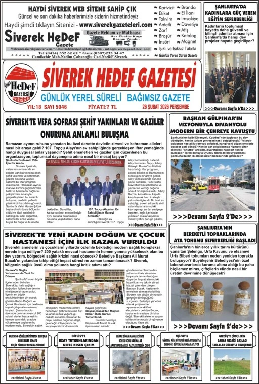 26.02.2026 Tarihli Gazetemiz