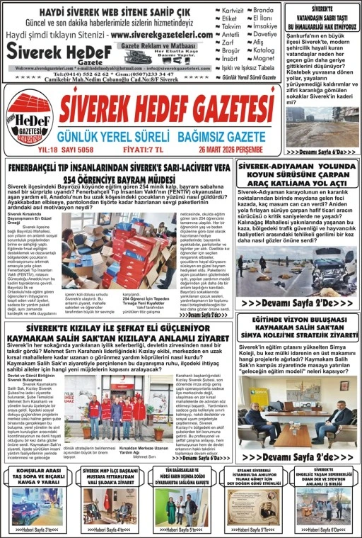 26.03.2026 Tarihli Gazetemiz