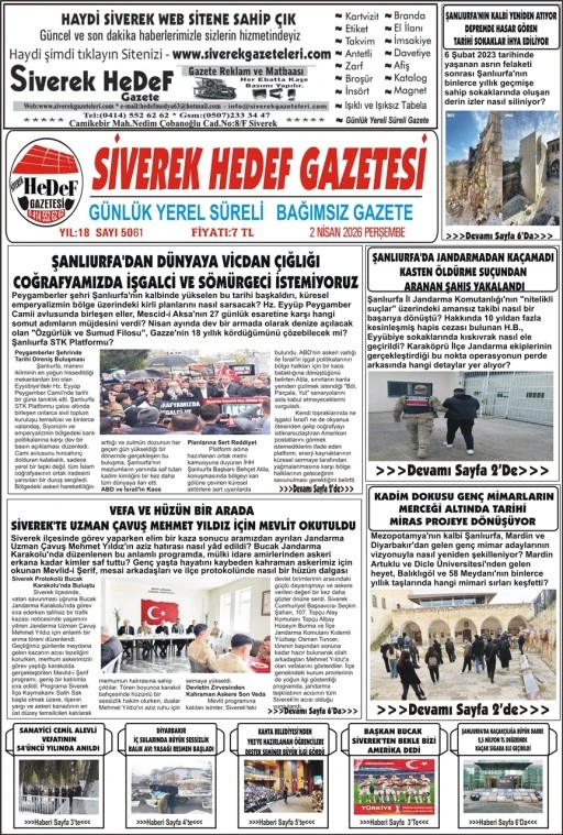 02.04.2026 Tarihli Gazetemiz