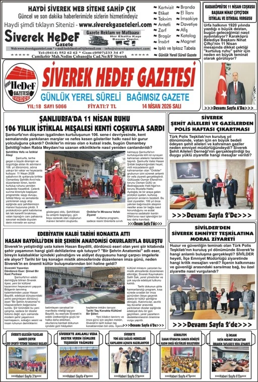 14.04.2026 Tarihli Gazetemiz