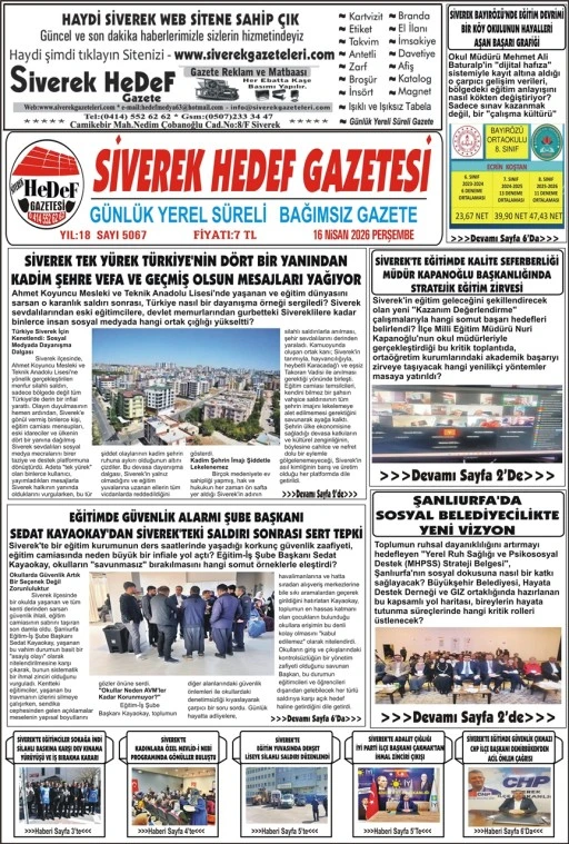 16.04.2026 Tarihli Gazetemiz