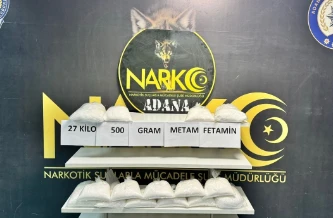 Adana'da 27 Kilo 500 Gram Sentetik Uyuşturucu Ele Geçirildi