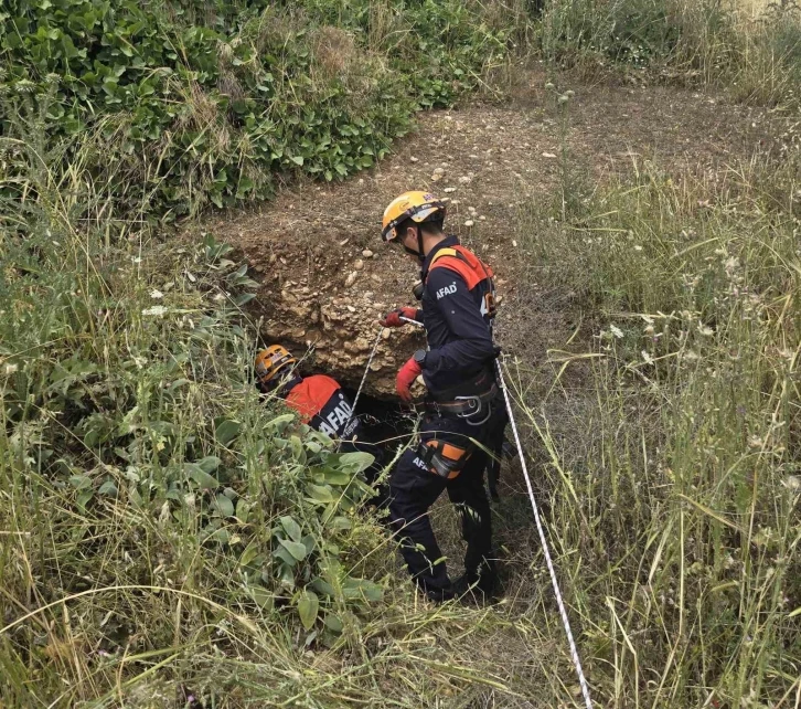 Adıyaman'da Mağarada Mahsur Kalan Keçi Kurtarıldı