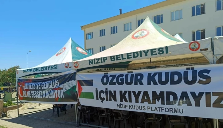 GAÜN Nizip Yerleşkesinde Gazze'ye Destek Protestosu