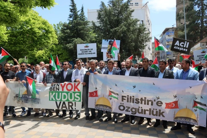 Mardin Midyat'ta Gazze'ye Destek: Halk İsrail Saldırılarını Protesto Etti