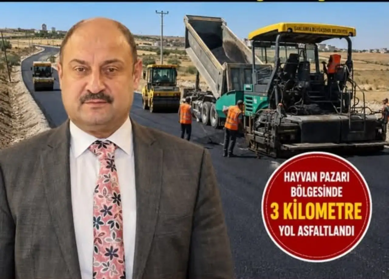 Şanlıurfa Büyükşehir Belediyesi’nden Siverek Hayvan Pazarı Yoluna Sıcak Asfalt Hamlesi