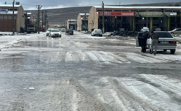 Şanlıurfa Ceylanpınar'da Kış Ortasında Yaz Sürprizi: Dolu Yağışı Şehri Beyaza Bürüdü