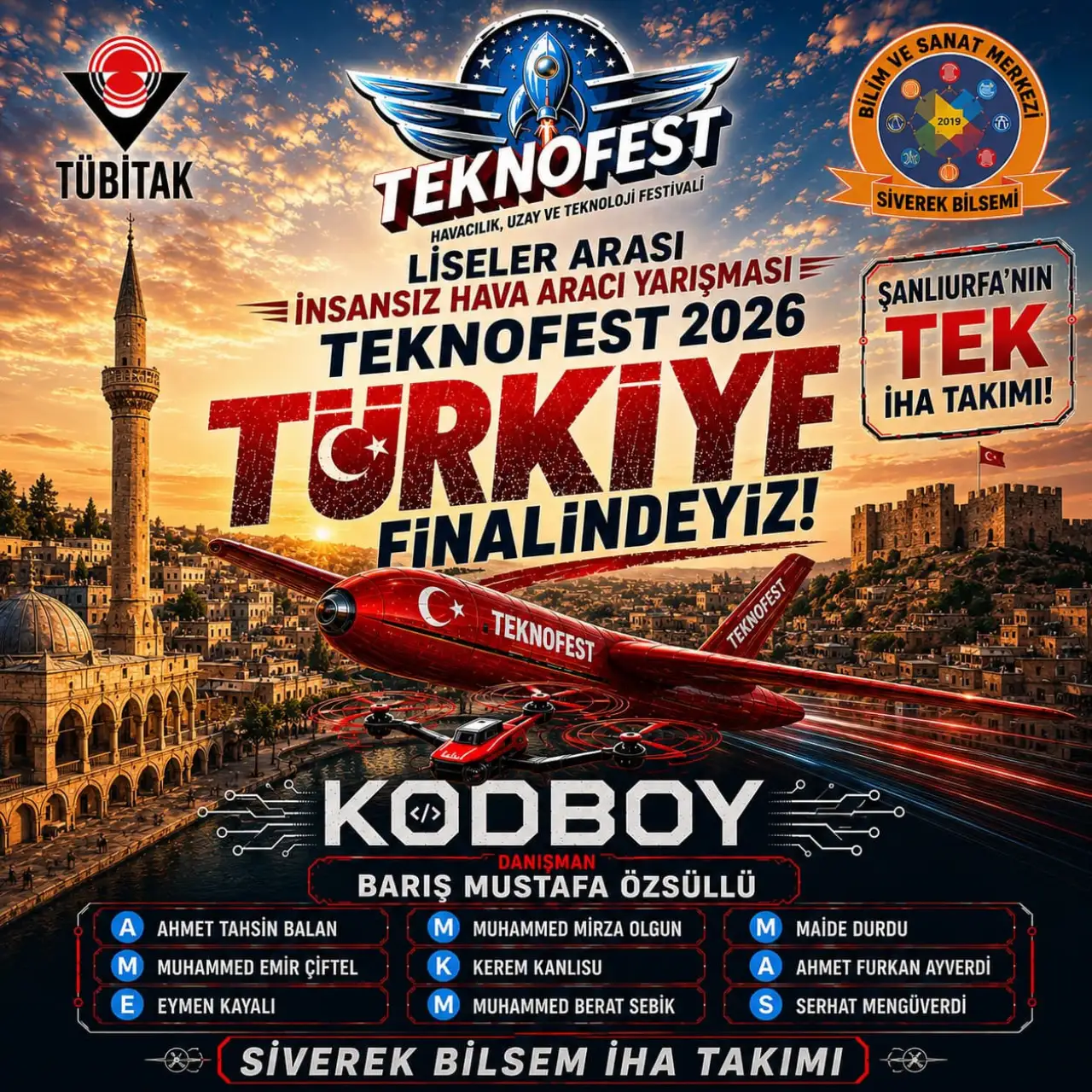 Siverek BİLSEM KODBOY Takımı TEKNOFEST 2026 T&uuml;rkiye Finallerinde: Şanlıurfa&rsquo;nın Tek Temsilcisi Oldu