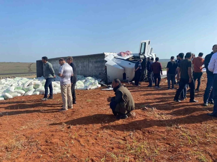 Siverek-Diyarbakır Karayolunda Tır Devrildi: Yol 2 Saat Kapalı Kaldı