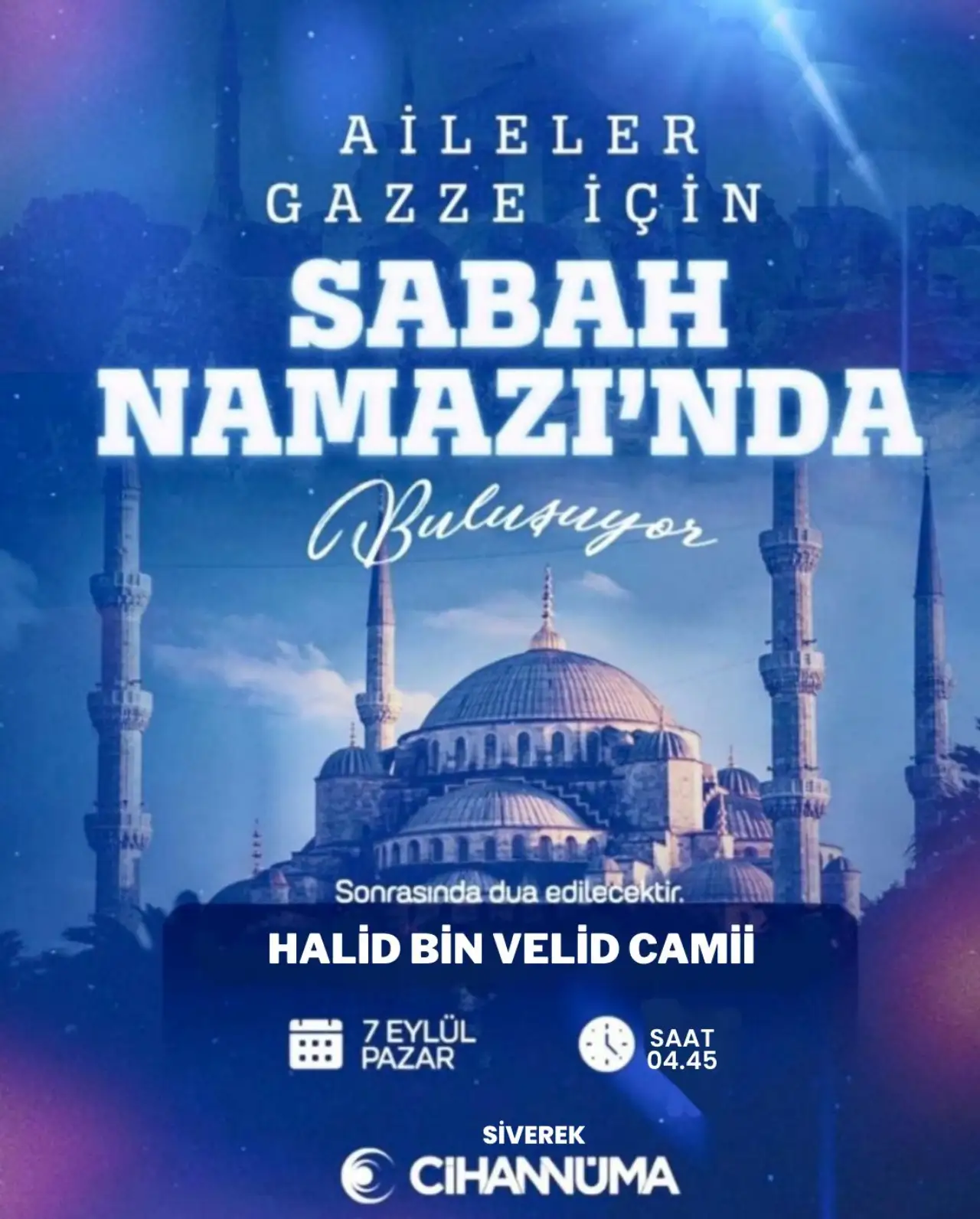 Siverek’te Aileler Sabah Namazında Gazze İçin Dualarda Buluşacak