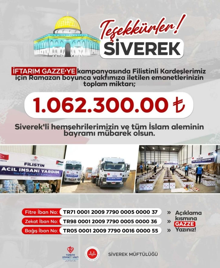 Siverek'ten Filistin ve Gazze'ye Büyük Destek: 1 Milyon TL'nin Üzerinde Bağış