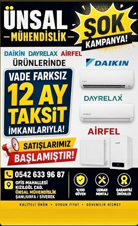 &Uuml;nsal M&uuml;hendislik&rsquo;ten Sivereklilere Klima Kolaylığı: Her B&uuml;t&ccedil;eye Uygun Taksit Se&ccedil;enekleri Sunuluyor