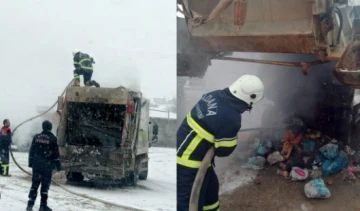 Adana Yüreğir'de Çöp Kamyonunda Yangın Paniği