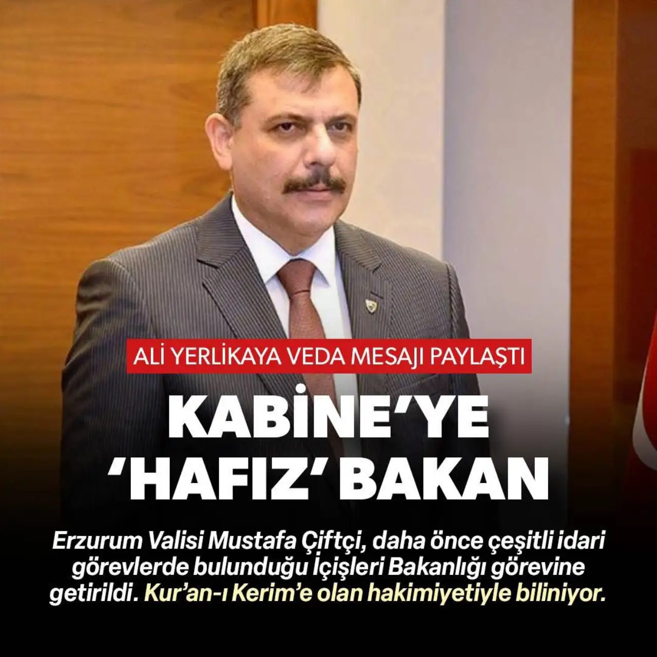 Kabinede Hafız Bakan D&ouml;nemi: Yeni İ&ccedil;işleri Bakanı Mustafa &Ccedil;ift&ccedil;i G&ouml;reve Atandı!