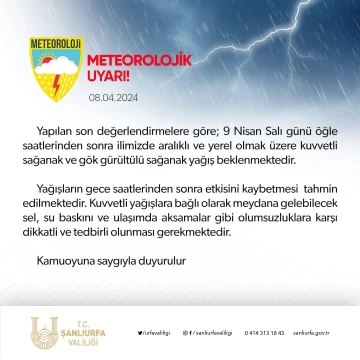 Şanlıurfa'da Şiddetli Yağış Uyarısı: Su Baskını ve Sel Tehlikesi Kapıda