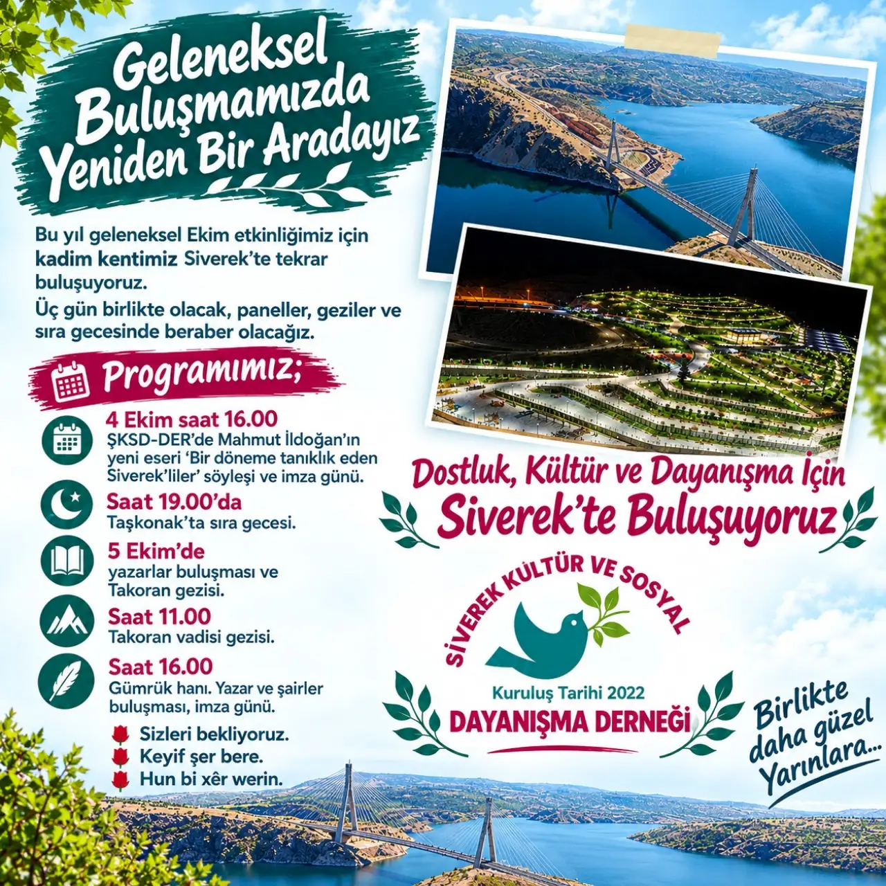 Siverek K&uuml;lt&uuml;r ve Sosyal Dayanışma Derneği&rsquo;nden 5 Ekim Buluşması