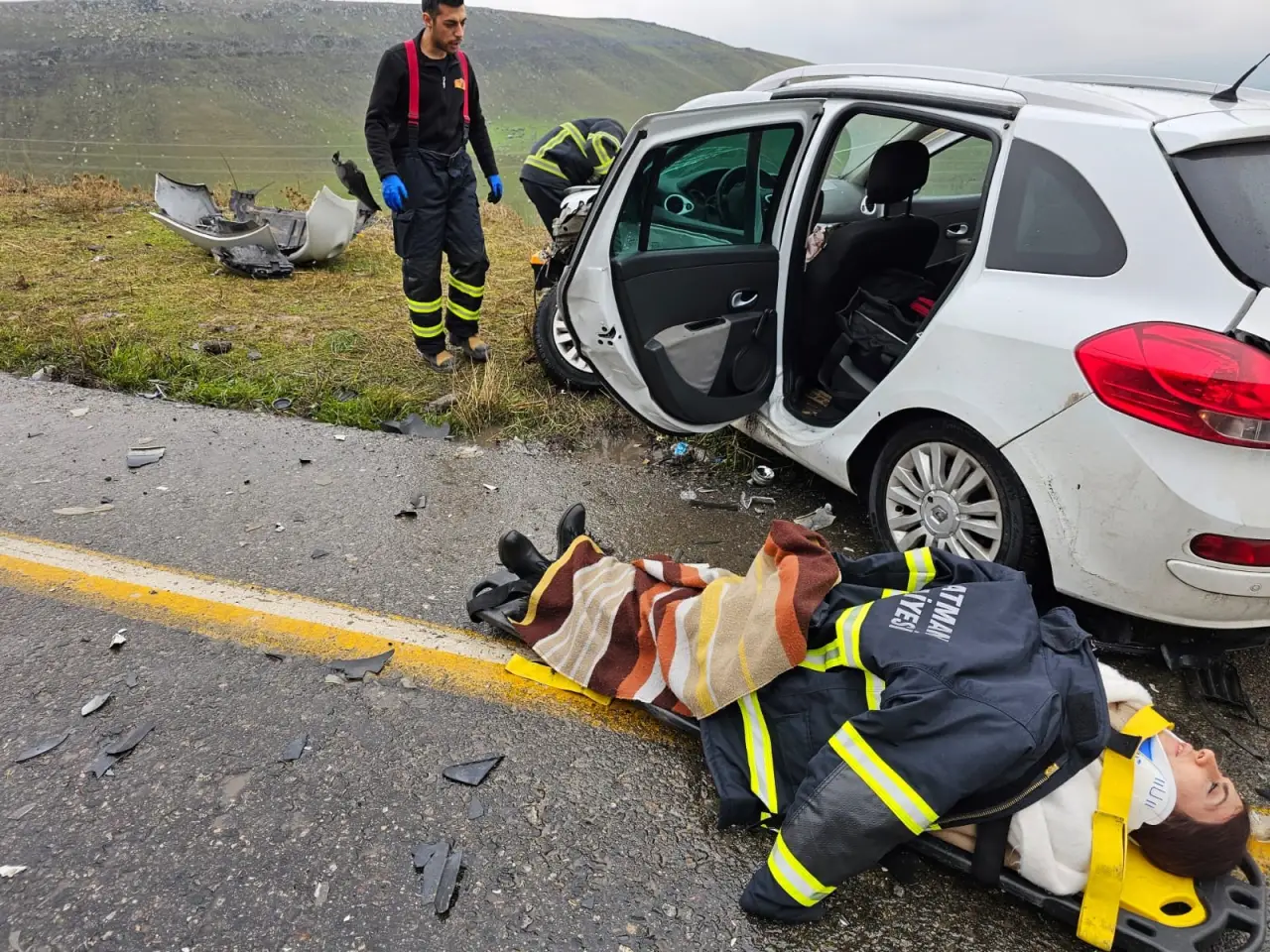 Yağışın Neden Olduğu Trafik Kazası 7 Yaralı