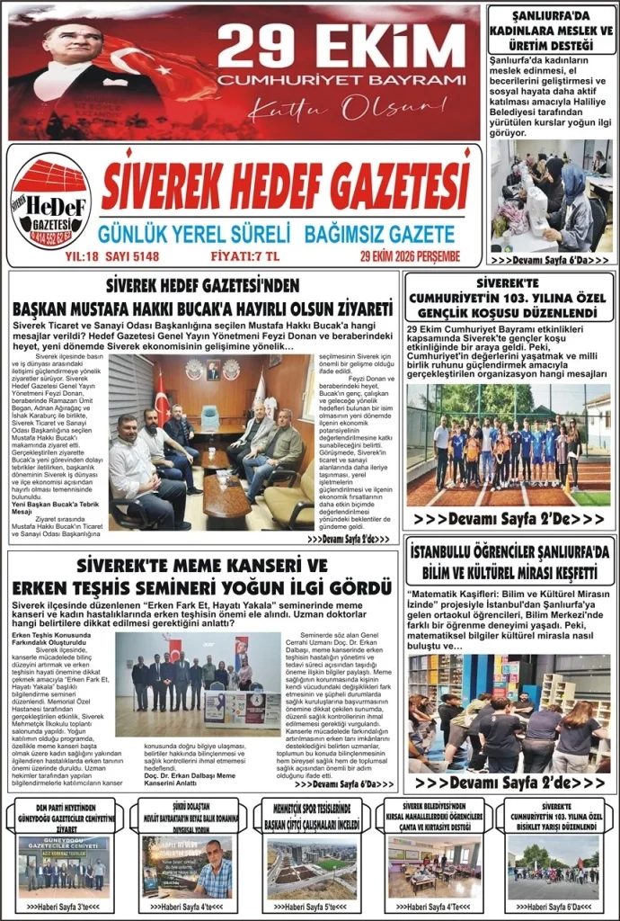30 EKİM 2026 — kapak