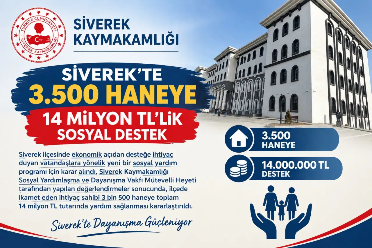 Siverek’te 3 Bin 500 Haneye 14 Milyon TL’lik Sosyal Yardım Desteği