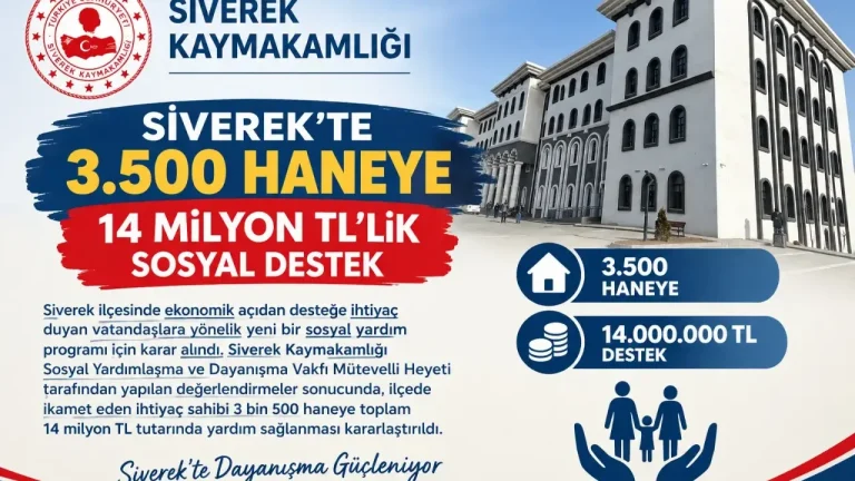 Siverek’te 3 Bin 500 Haneye 14 Milyon TL’lik Sosyal Yardım Desteği
